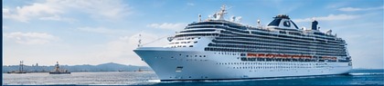 Cruise vessel at sea
